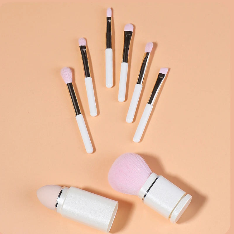 8-Piece Retractable Travel Makeup Brush Set