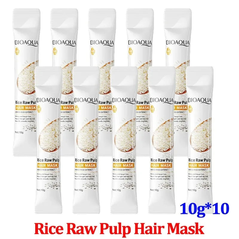 Deep Nourishing Rice Hair Mask for Damaged Frizzy Hair - 10