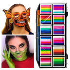 Professional Rainbow Face and Body Paint Palette for Halloween