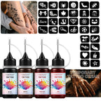 Waterproof Temporary Tattoo Ink Kit with Stencils