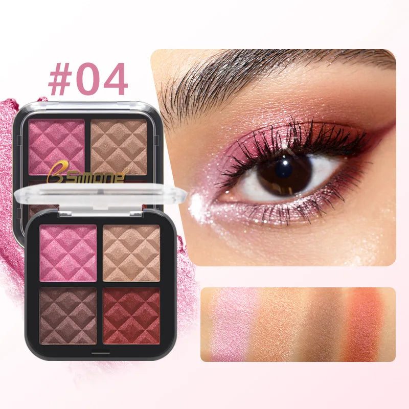 4-Color Shimmer and Matte Eyeshadow Palette