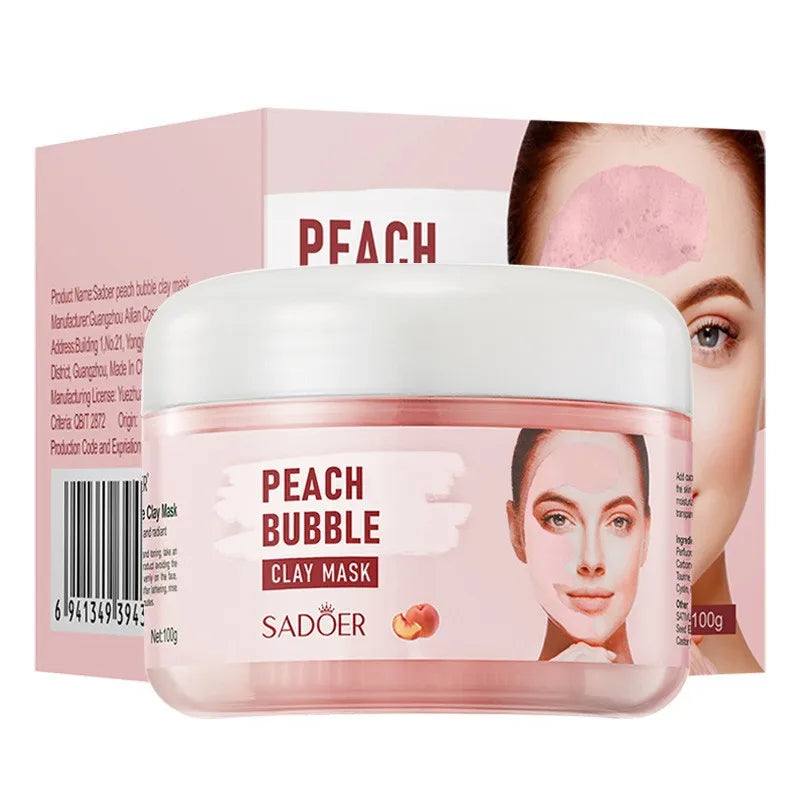 Hydrating Peach Bubble Clay Face Mask for Smooth Skin