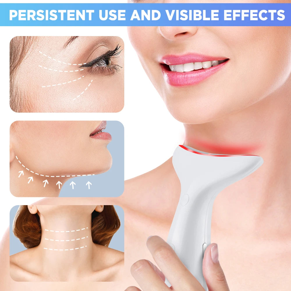 LED Facial and Neck Skin Tightening Massage Device