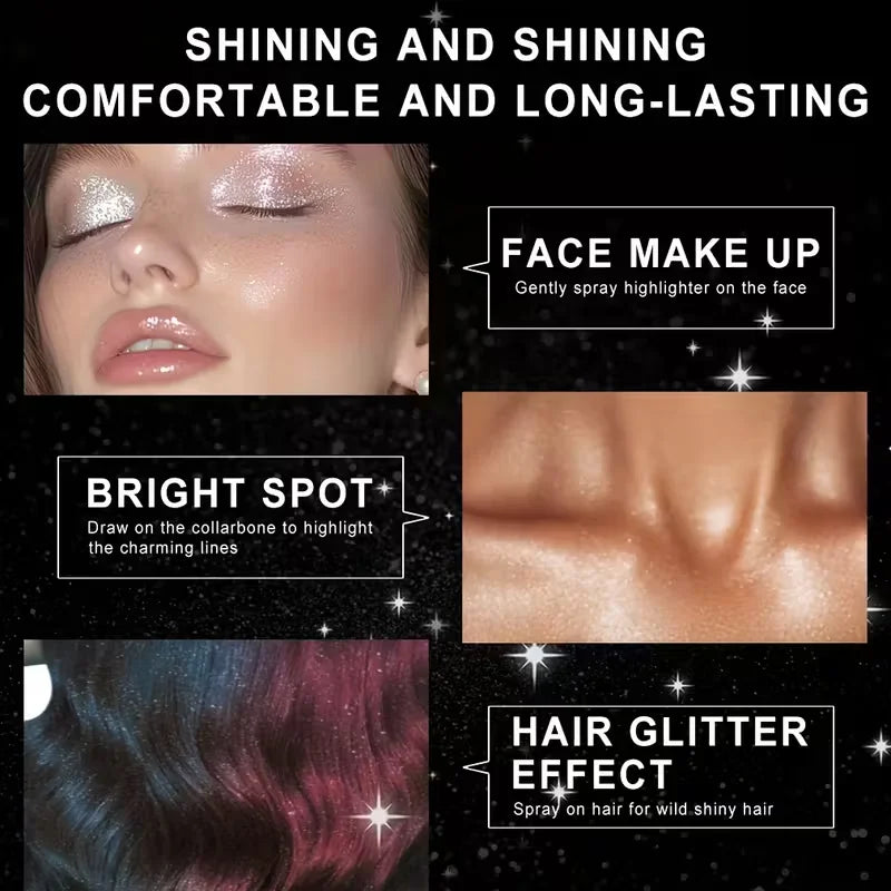 Shimmering Glitter Spray for Hair and Body