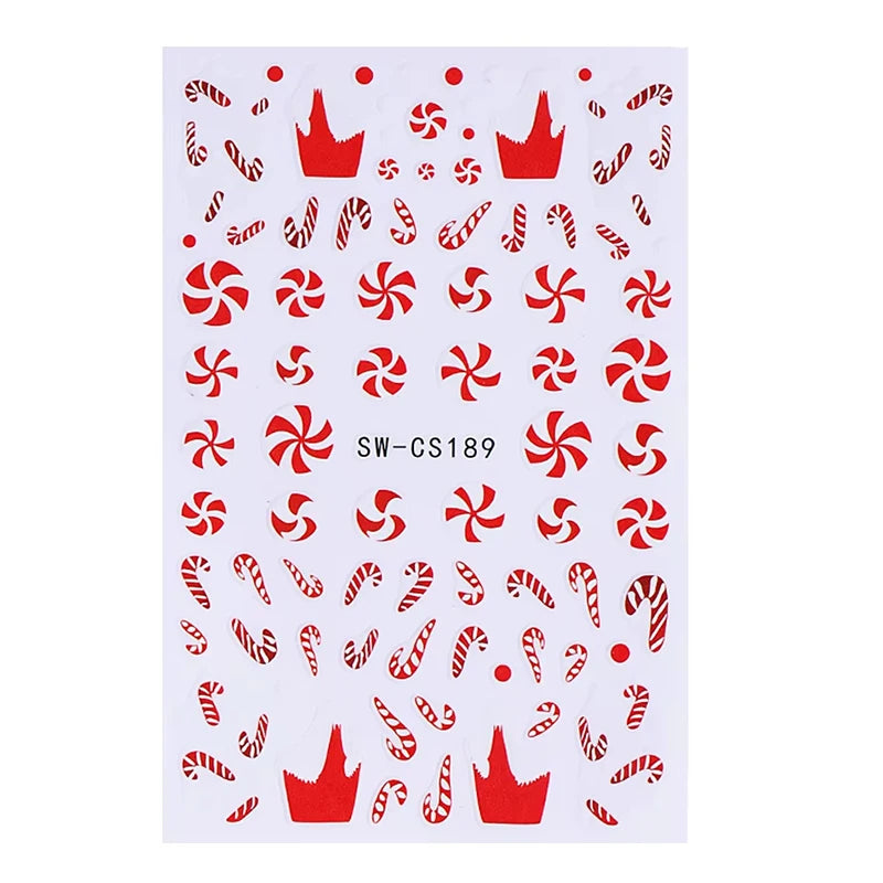Festive Christmas Holiday Nail Art Decals