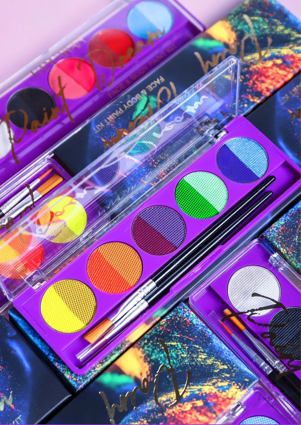 UV Neon Face and Body Paint Palette for Parties and Halloween