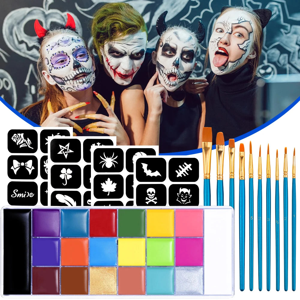 20-Color Professional Face and Body Paint Palette