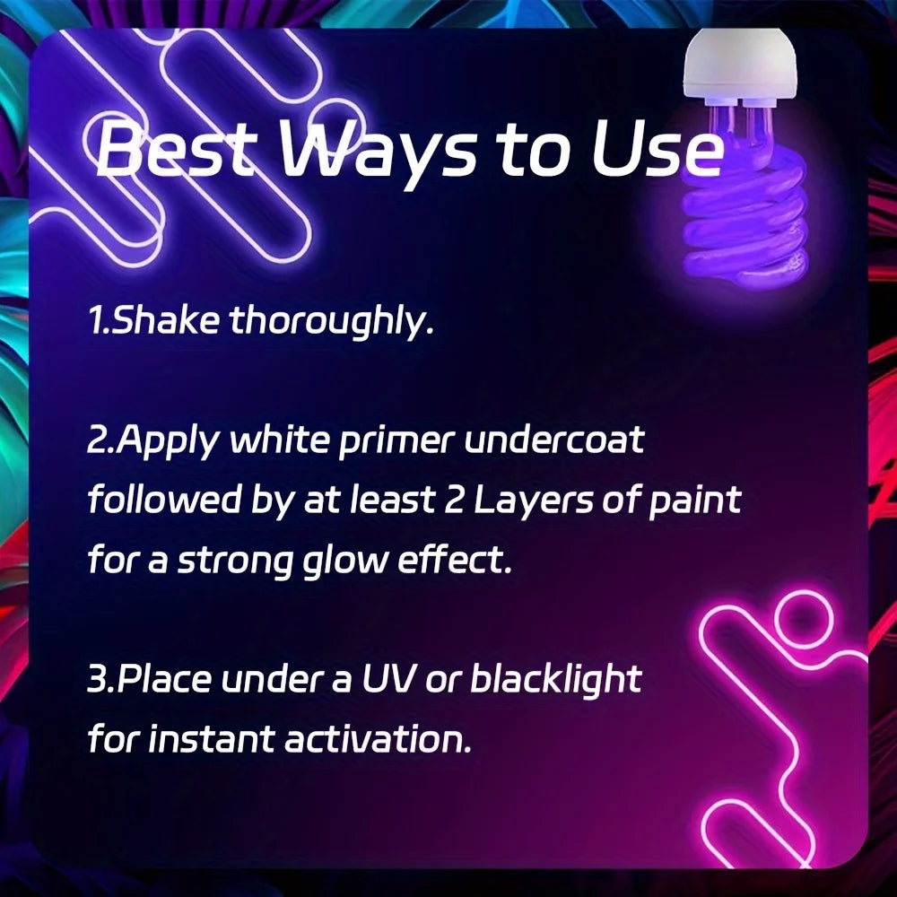 Neon UV Glow Face and Body Paint for Parties and Festivals