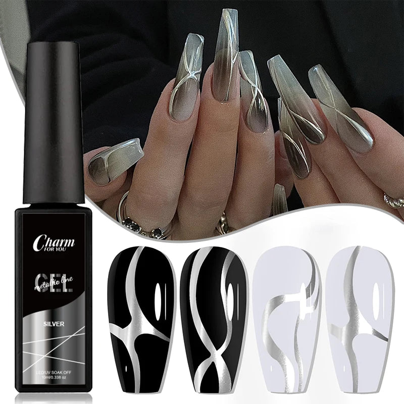 Metallic Liner Gel Polish for French Manicure Art