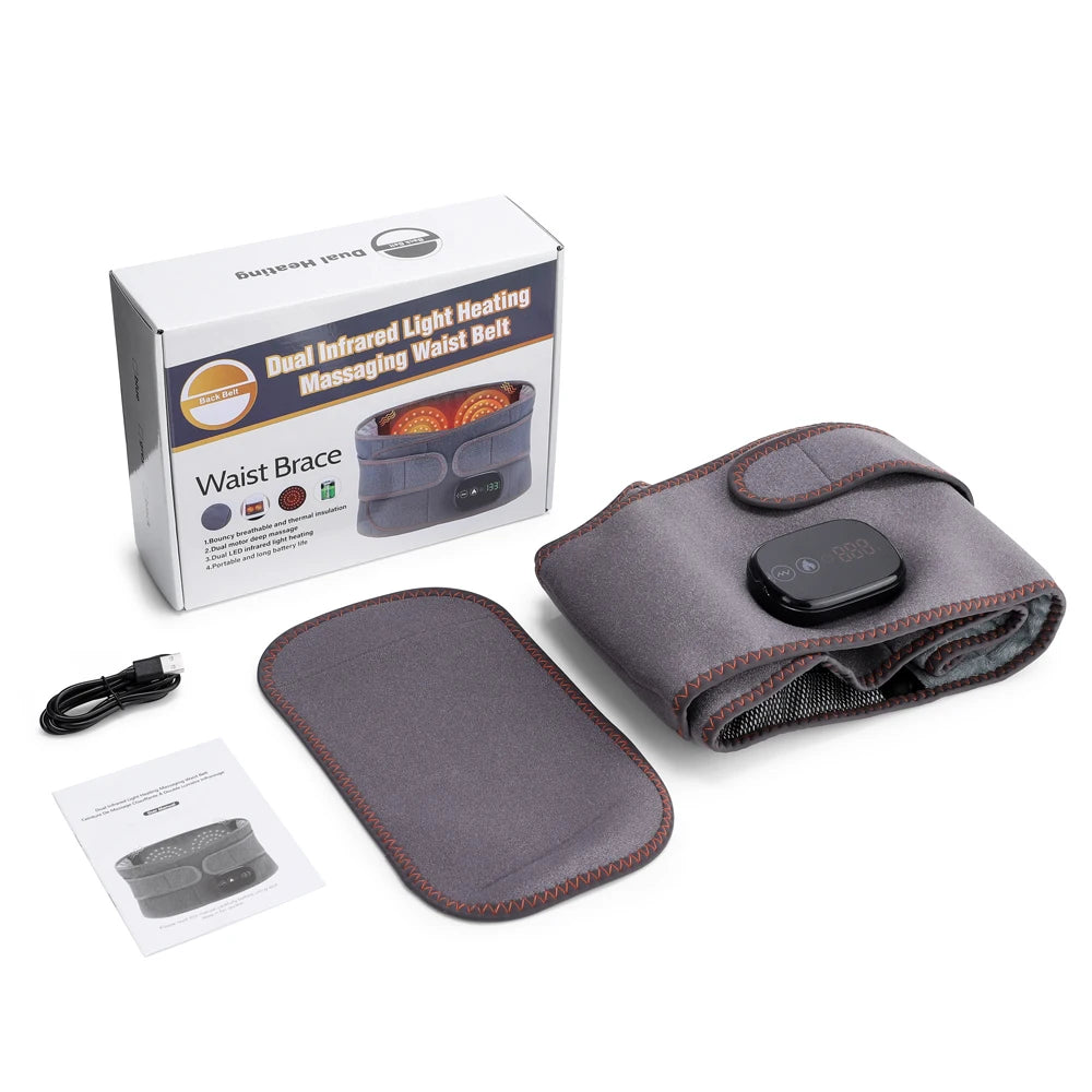 Heated Vibrating Waist Massage Belt for Back Pain Relief