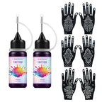 Temporary Tattoo Ink Kit with Stencils for DIY Body Art