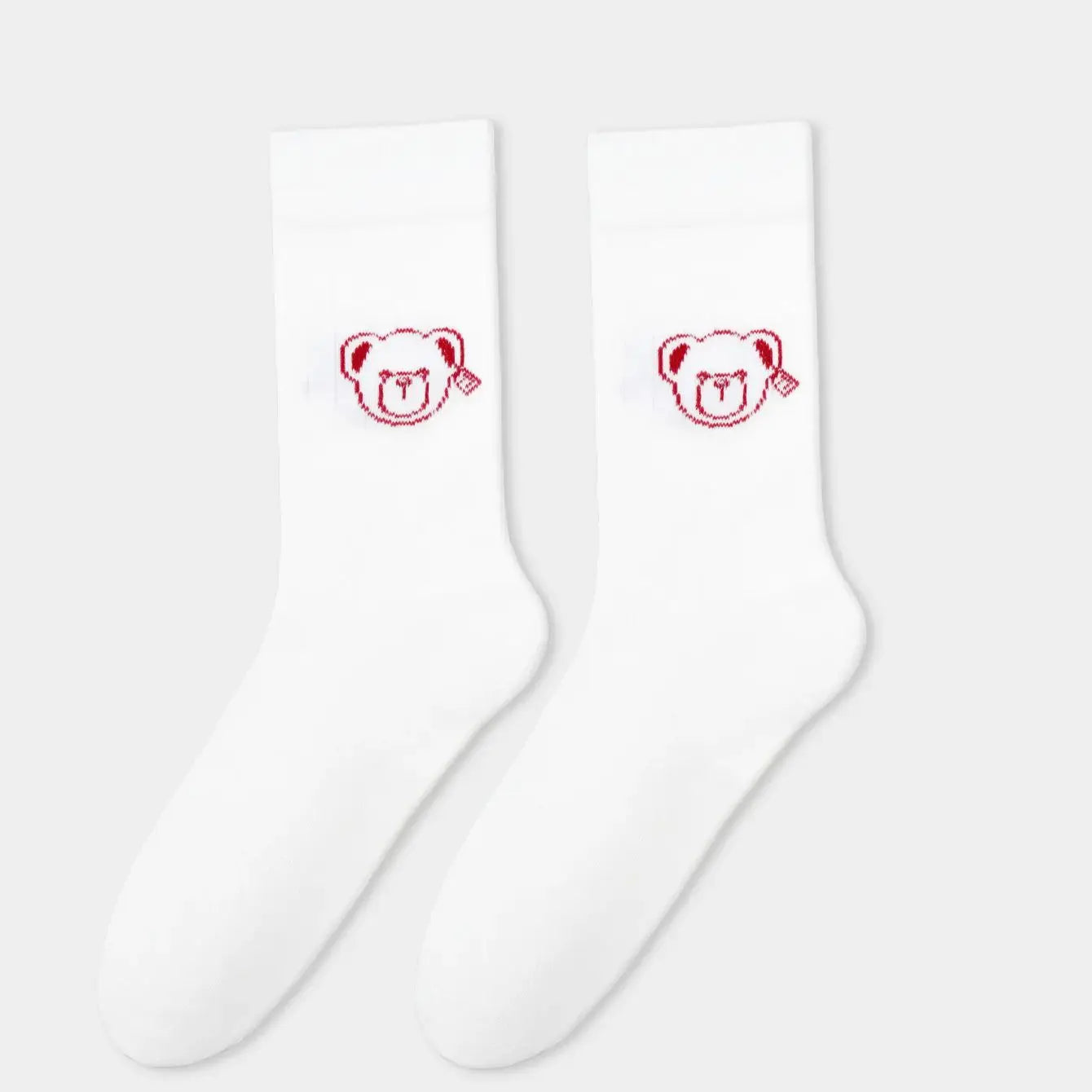 Creative Teddy Bear Embroidered Crew Socks - 8