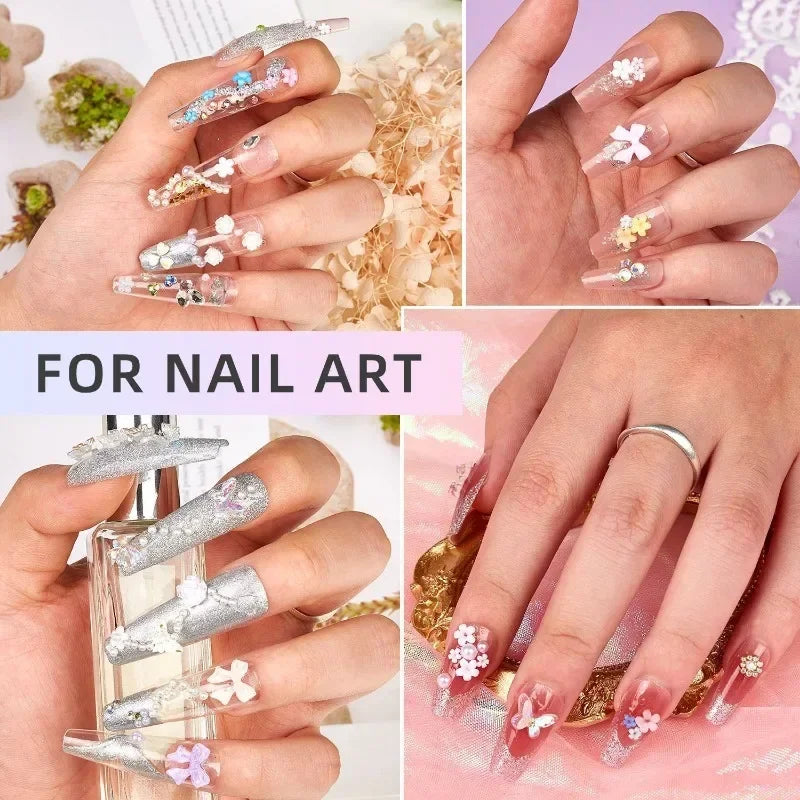 3D Bow and Flower Nail Art Decoration Set