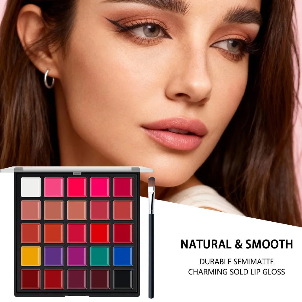 25-Shade Professional Moisturizing Lipstick and Lip Gloss Palette