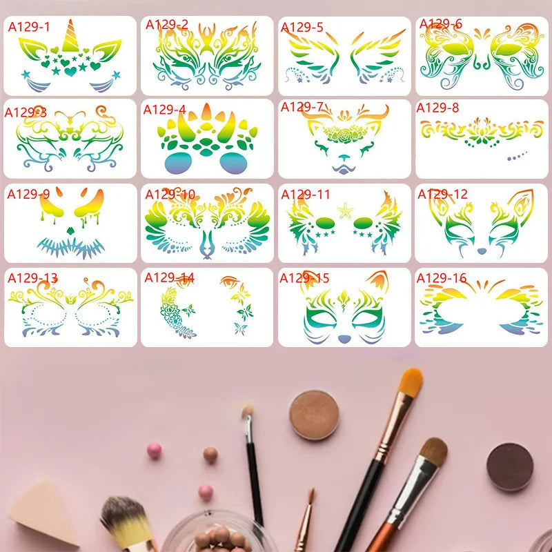 Reusable Face Painting Stencils for Parties and DIY Makeup - 7