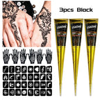 Temporary Henna Tattoo Kit with Stencils for DIY Body Art