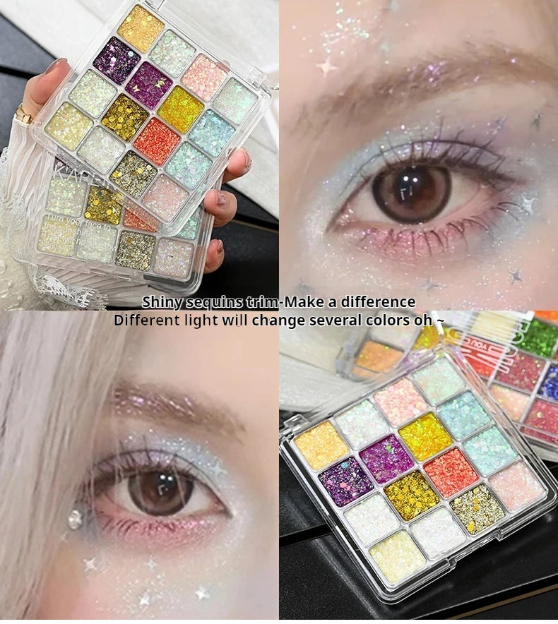 Glitter Sequin Eyeshadow Palette for Festivals and Parties