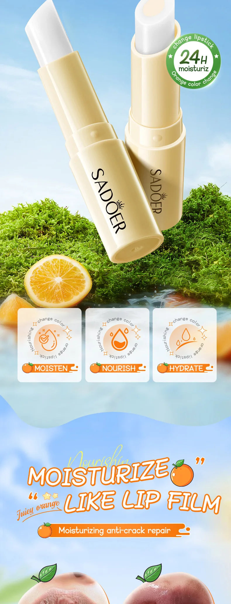 Color-Changing Fruit Moisturizing Lip Balm - 27