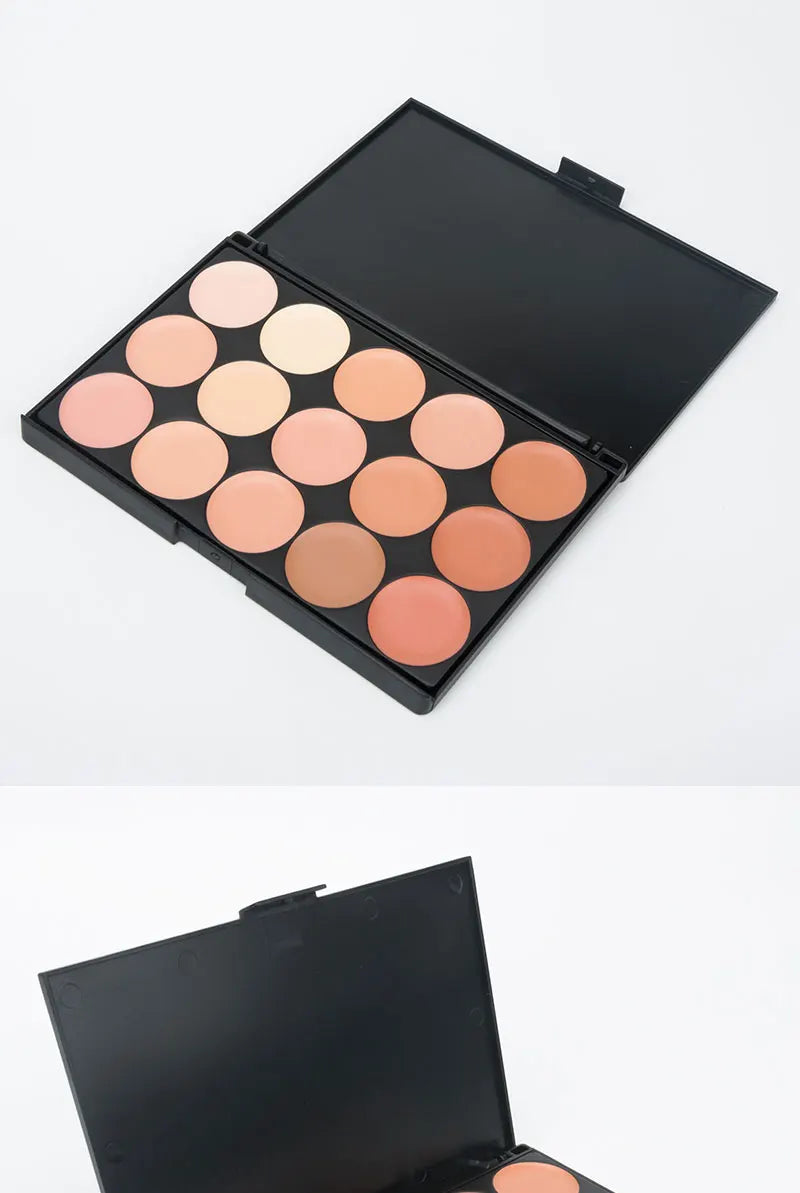 15-Color Professional Face Concealer Palette for Flawless Skin