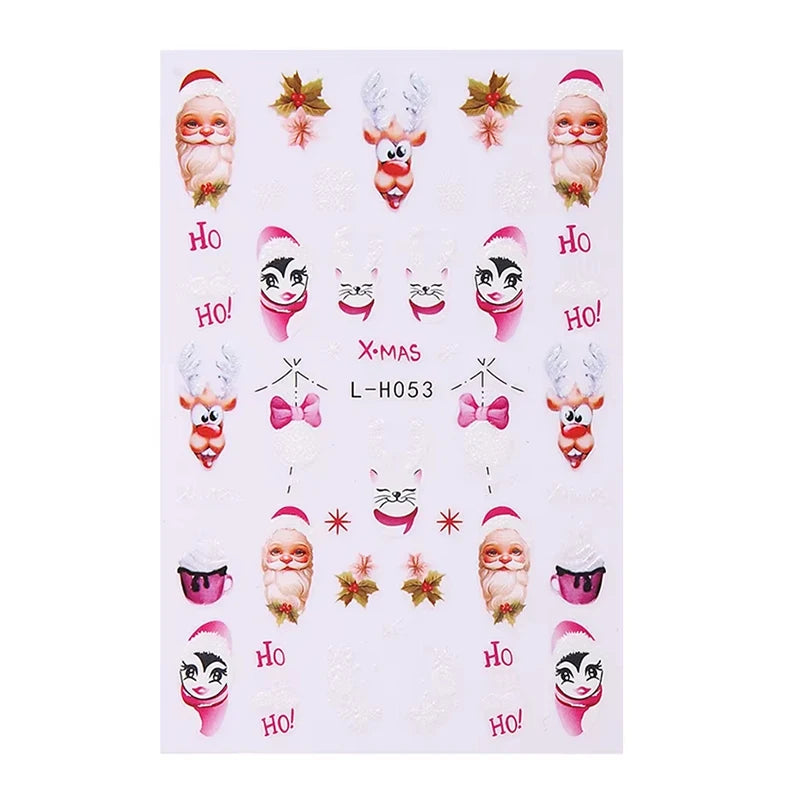 Festive Christmas Holiday Nail Art Decals