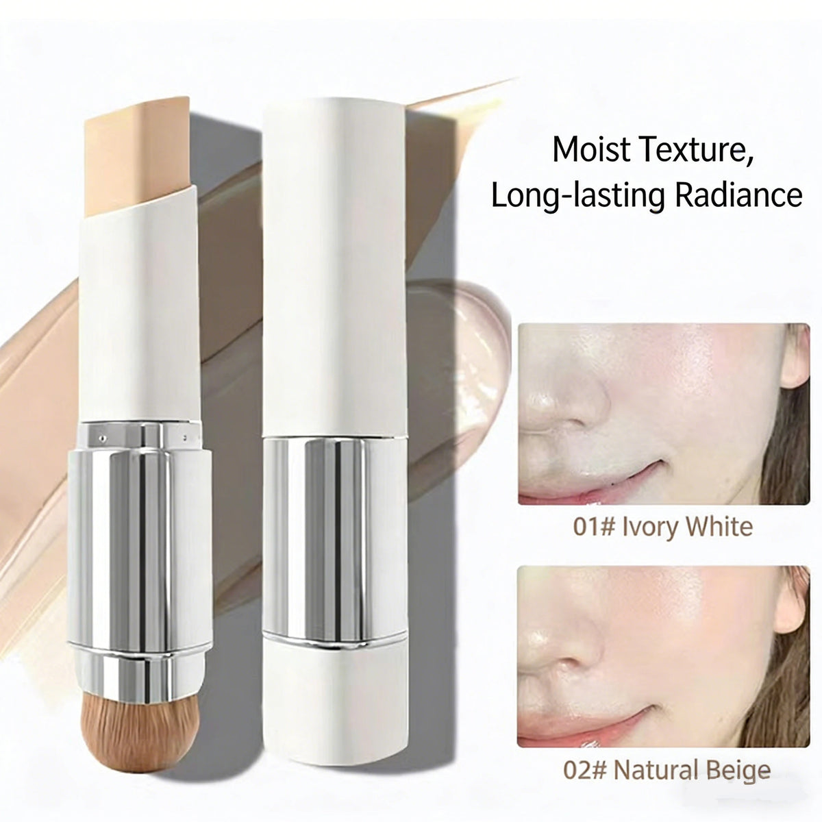 Dual-Ended Foundation Stick with Built-in Blending Brush