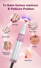 Professional Rechargeable Electric Nail Drill File Kit