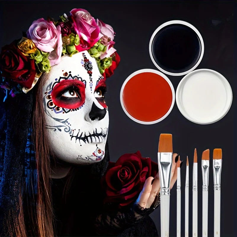 Professional Face and Body Paint Kit with Brushes for Parties - 17