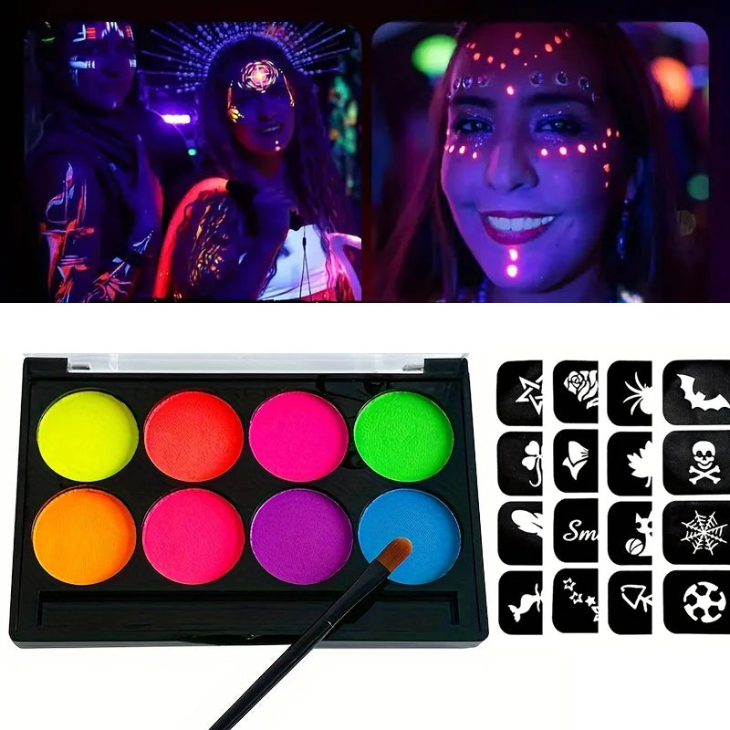 UV Glow Fluorescent Face and Body Paint Kit