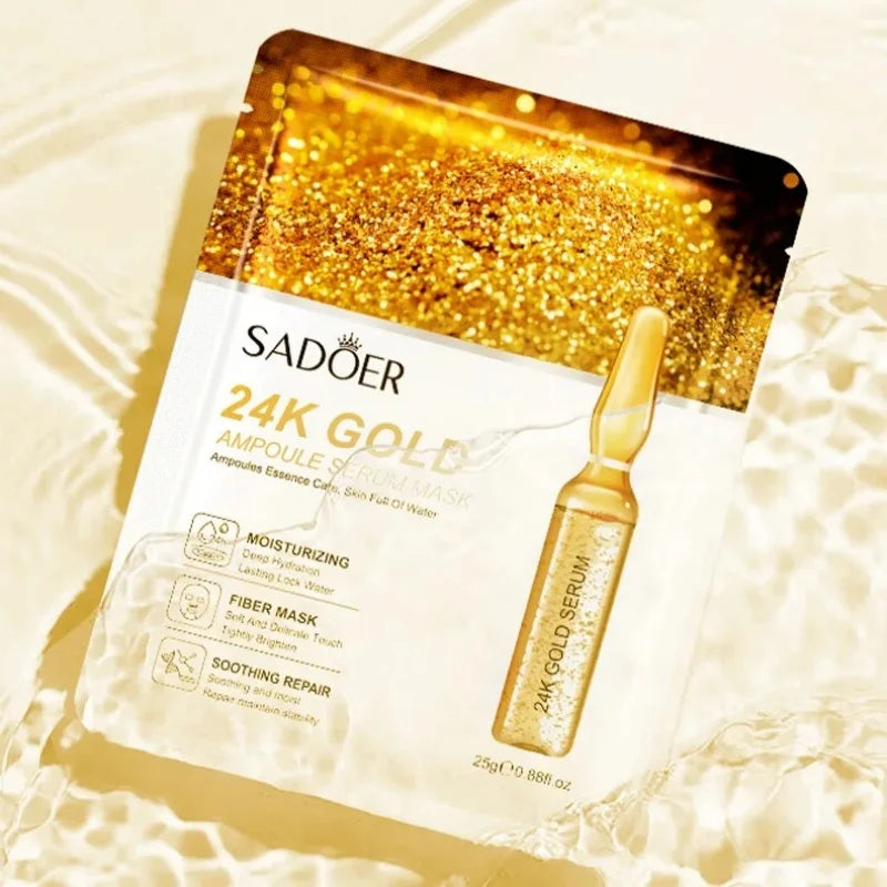 24K Gold Hydrating Ampoule Facial Sheet Mask Set - 6