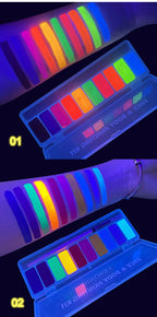 10-Color UV Glow Face and Body Paint Palette