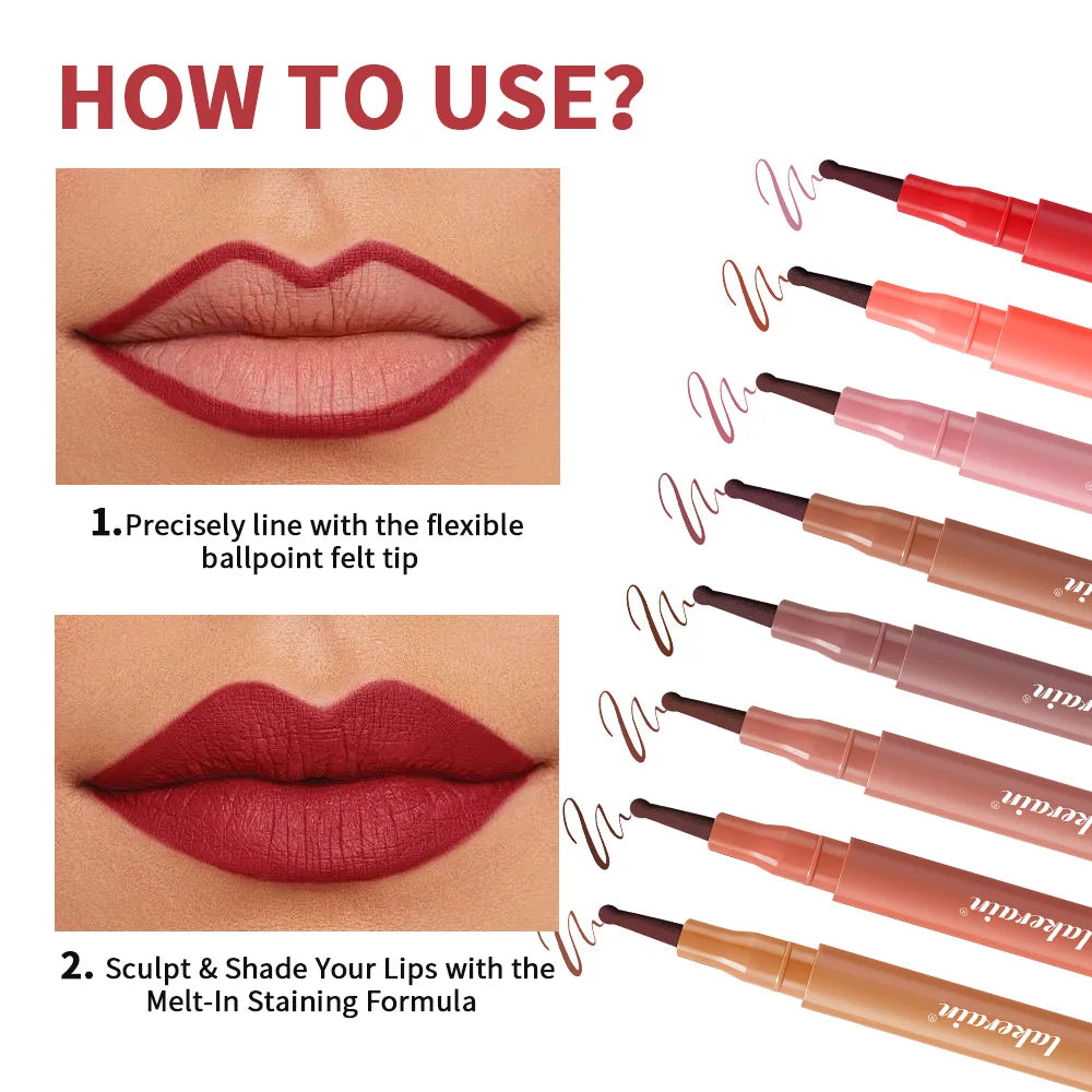 Waterproof Felt-Tip Lip Liner Stain for Sculpted Lips