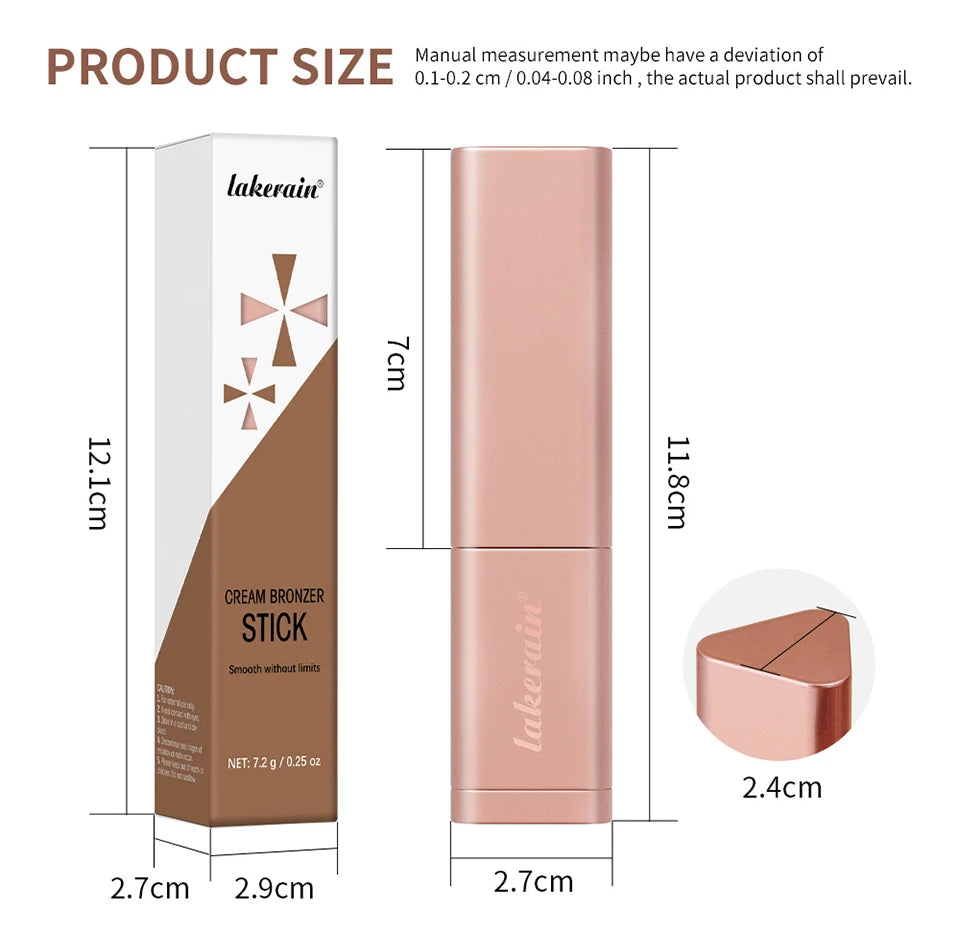 Cream Bronzer and Contour Stick for Sculpted Face Makeup