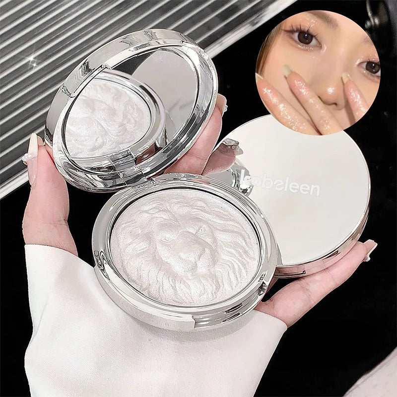 Lion Embossed Shimmer Highlighter Powder