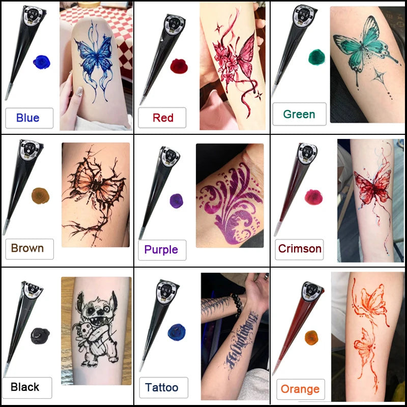 Temporary Henna Body Art Tattoo Paste Cone