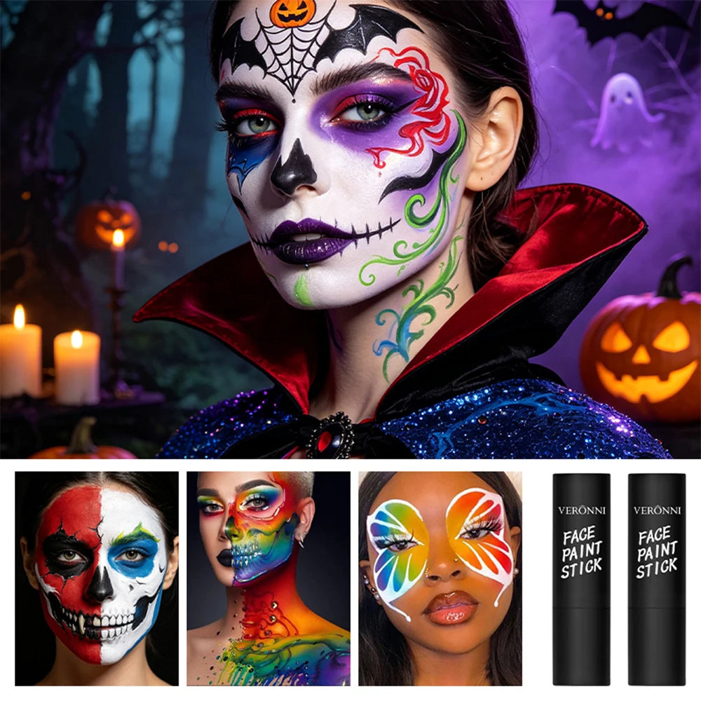 Waterproof Face and Body Paint Sticks for Halloween and Cosplay