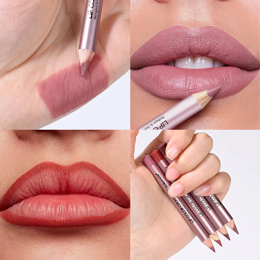 Waterproof Matte Lip Liner Pencil Set - 2