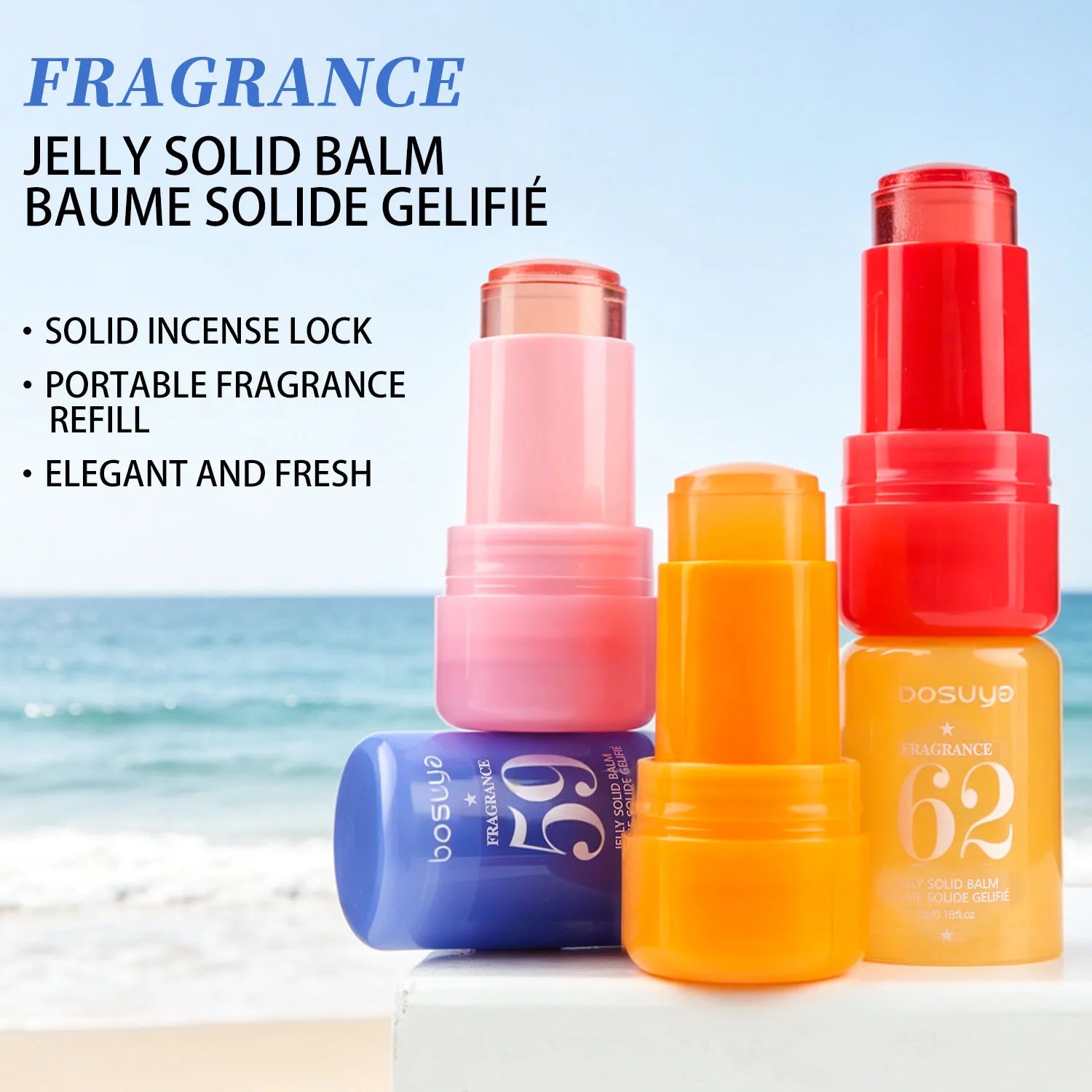 4-Pack Portable Jelly Solid Fragrance Perfume Stick Set - 3