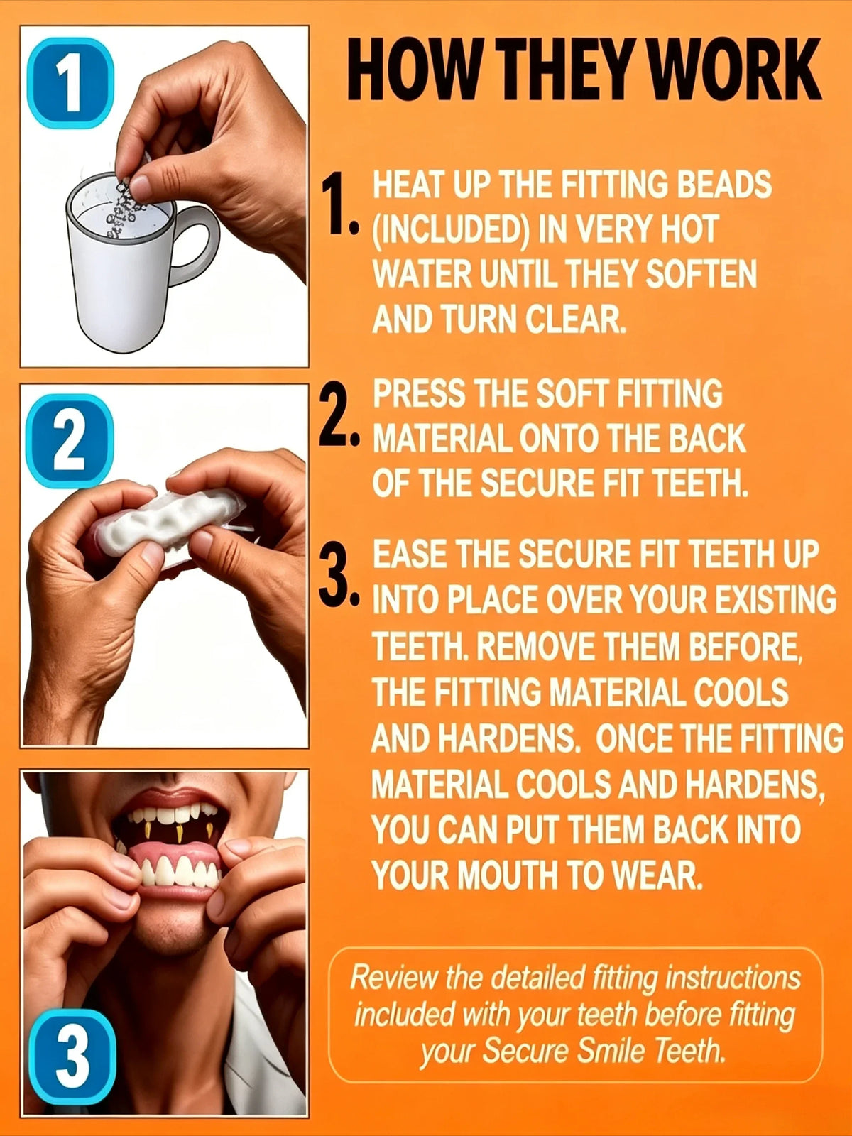 Comfort Fit Cosmetic Smile Veneers for Instant Teeth Whitening