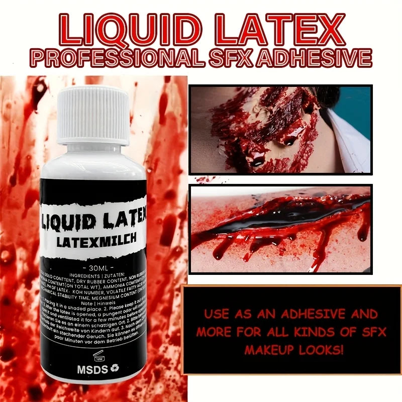 Liquid Latex for SFX Makeup and Halloween Special Effects