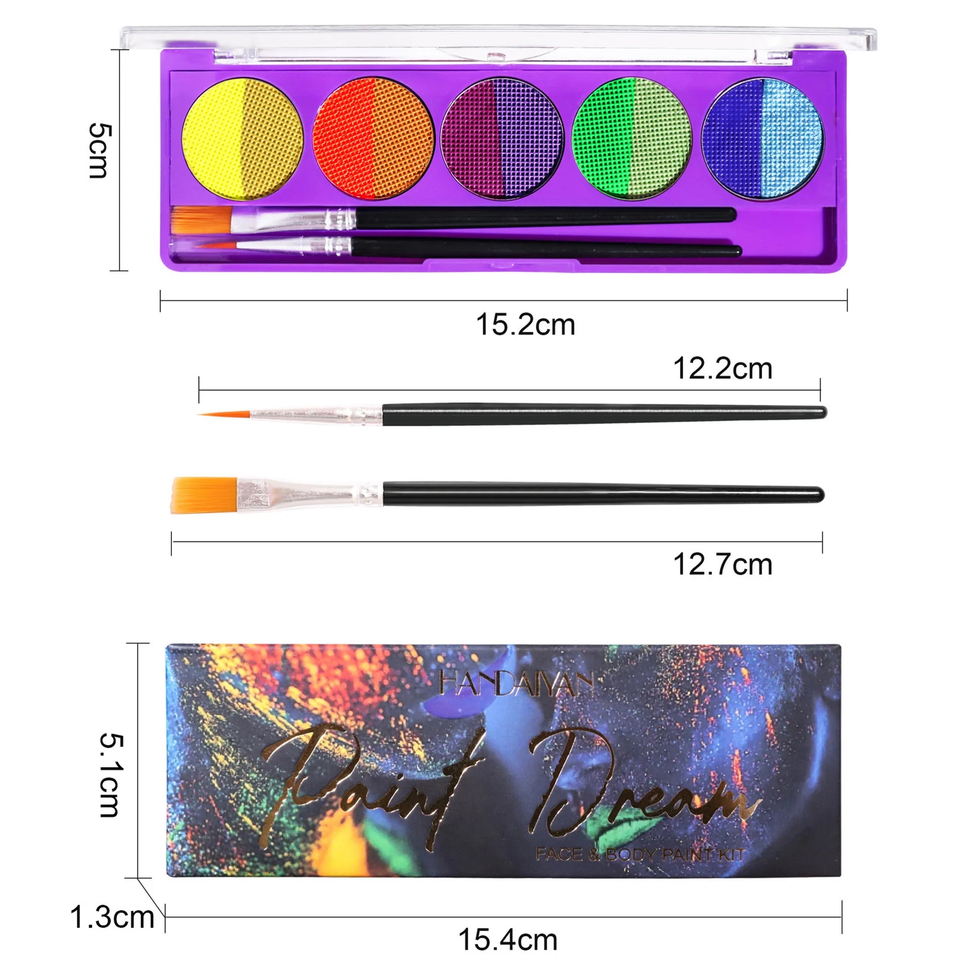 UV Neon Face and Body Paint Palette for Parties and Halloween - 6