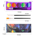UV Neon Face and Body Paint Palette for Parties and Halloween
