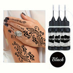 Temporary Black Henna Tattoo Gel for Festivals and Body Art