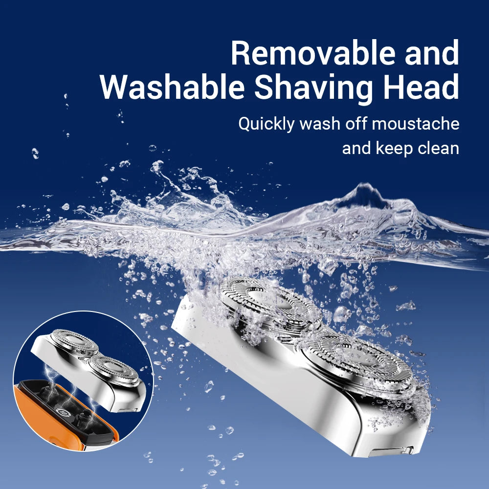 Portable Mini Electric Shaver with Digital Battery Display