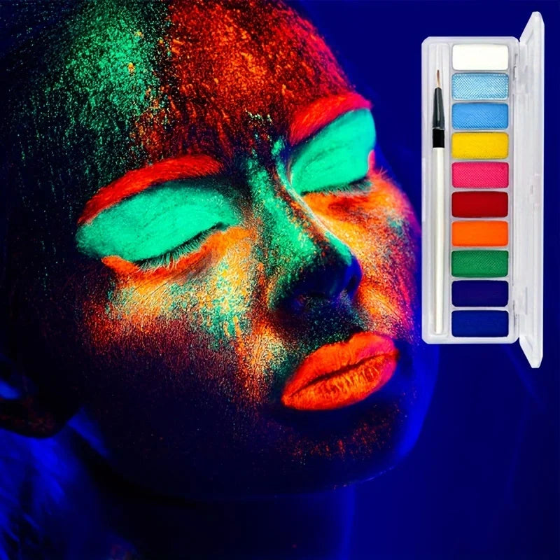 10-Color UV Glow Neon Face and Body Paint Palette - 19