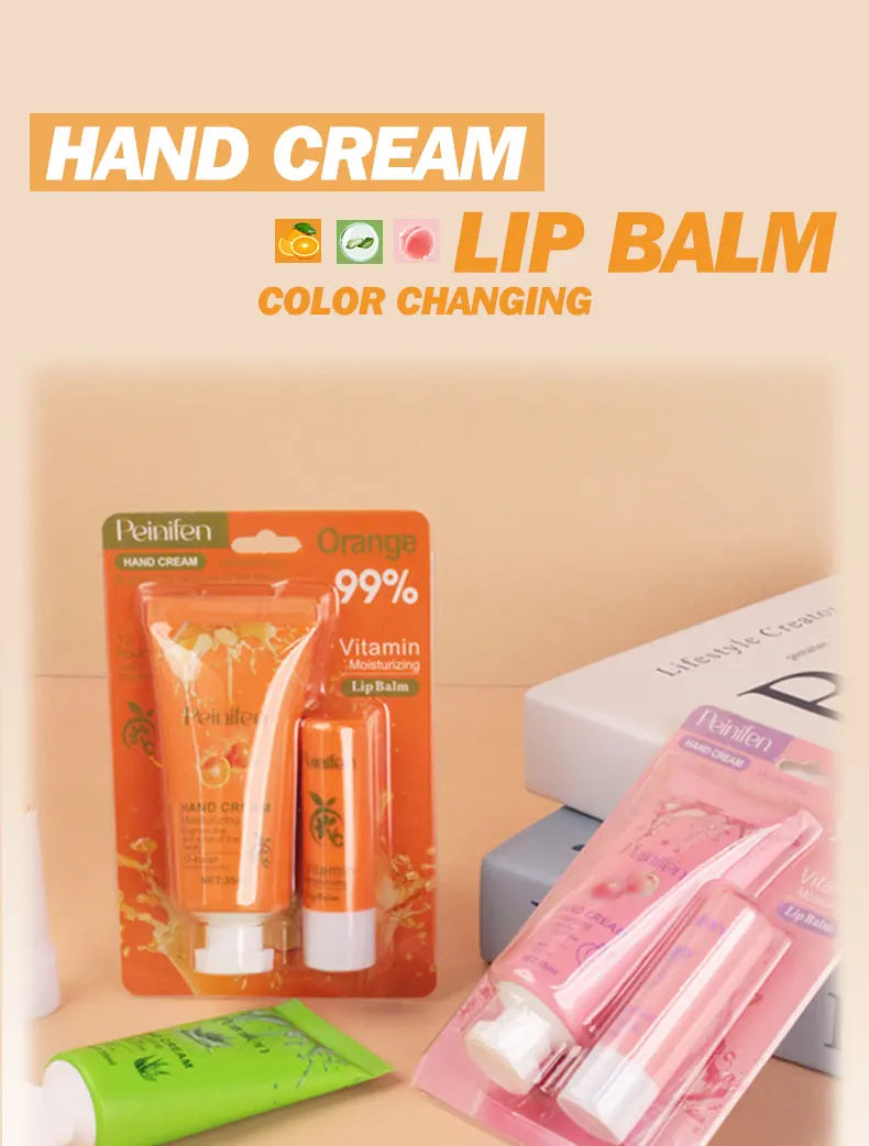 Moisturizing Hand Cream and Color Changing Lip Balm Set - 7