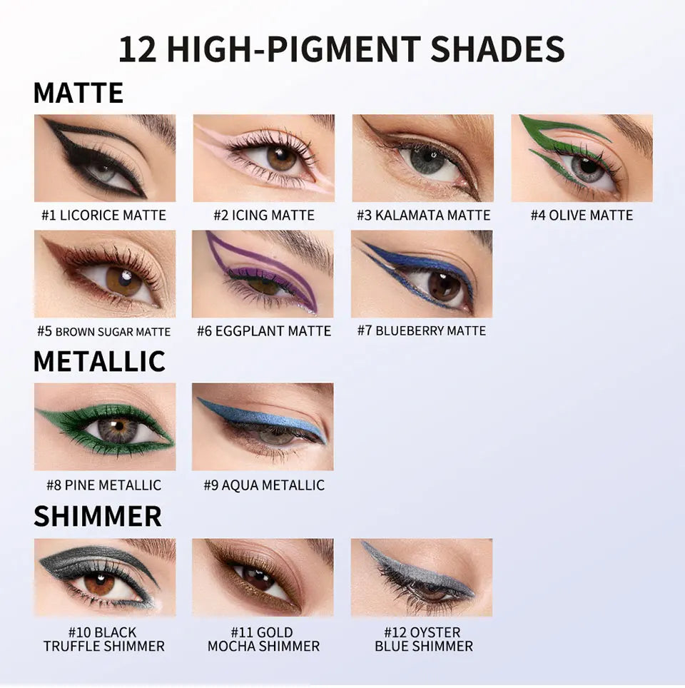 Waterproof Long-Lasting Smudge-Proof Eyeliner Pencil - 8