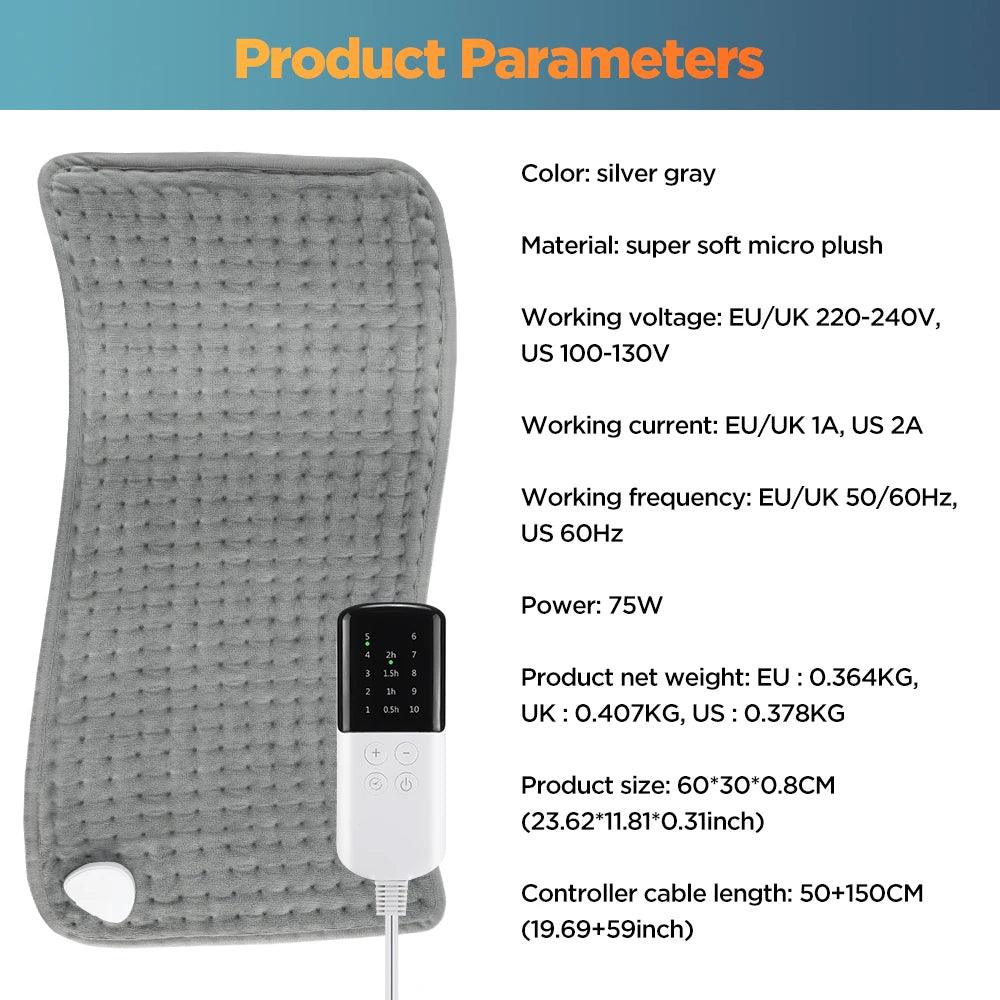 Electric Heating Pad for Pain Relief and Muscle Relaxation - 20