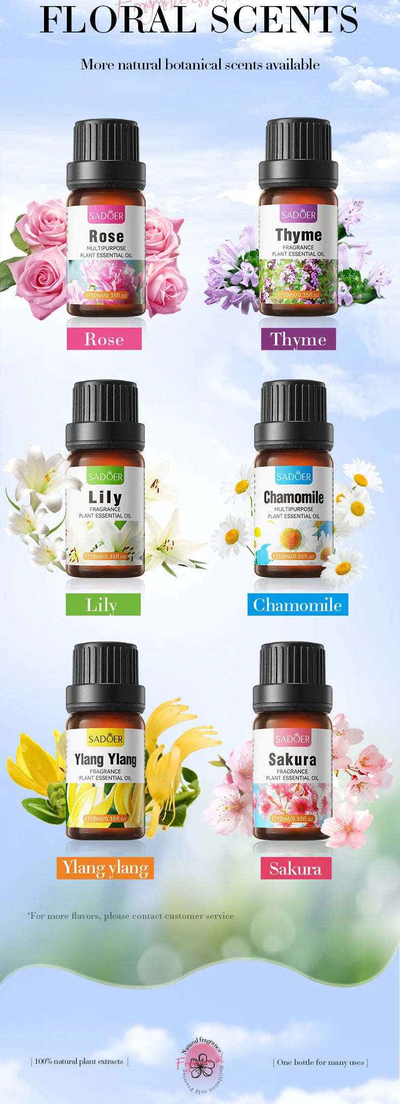 6-Piece Aromatic Essential Oil Set for Relaxation and Body Care