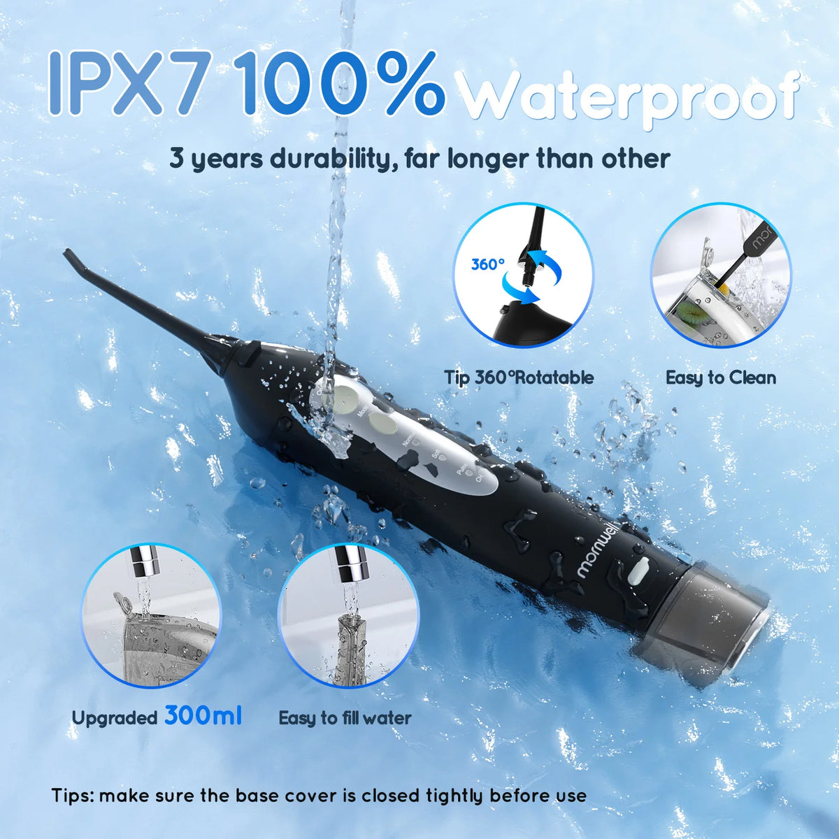 Portable Cordless Water Flosser for Teeth Cleaning