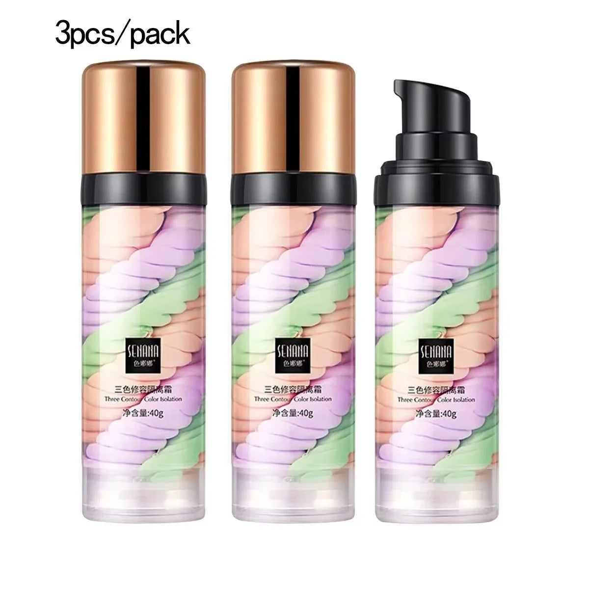 Three-Color Makeup Primer for Flawless Skin Tone Correction
